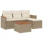Garden sofa set with cushions 5 pieces beige synthetic rattan by , Garden sets - Ref: Foro24-3225911, Price: 307,22 €, Discou...