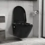 Spülrandloses Wand-WC aus schwarzer Keramik von vidaXL, Badezimmer - Ref: Foro24-145238, Preis: 230,61 €, Rabatt: %