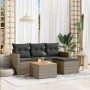 Gartensofa-Set mit Kissen, 5-teilig, graues synthetisches Rattan von , Gartensets - Ref: Foro24-3225913, Preis: 258,08 €, Rab...