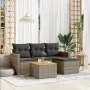 Gartensofa-Set mit Kissen, 5-teilig, graues synthetisches Rattan von , Gartensets - Ref: Foro24-3225913, Preis: 266,85 €, Rab...