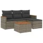 Gartensofa-Set mit Kissen, 5-teilig, graues synthetisches Rattan von , Gartensets - Ref: Foro24-3225913, Preis: 266,85 €, Rab...