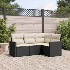 4-piece garden sofa set with black synthetic rattan cushions by , Garden sets - Ref: Foro24-3225930, Price: 250,70 €, Discoun...