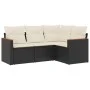 4-piece garden sofa set with black synthetic rattan cushions by , Garden sets - Ref: Foro24-3225930, Price: 261,69 €, Discoun...