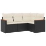 4-teilige Gartensofagarnitur mit schwarzen synthetischen Rattankissen von , Gartensets - Ref: Foro24-3225930, Preis: 250,70 €...