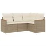 Juego de sofás jardín con cojines 4 pzas ratán sintético beige de , Conjuntos de jardín - Ref: Foro24-3225932, Precio: 311,91...