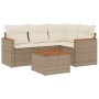 Juego de sofás jardín con cojines 5 pzas ratán sintético beige de , Conjuntos de jardín - Ref: Foro24-3225939, Precio: 323,61...