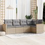 Gartensofa-Set mit beigem Kissenmix, 5-teilig aus PE-Rattan von , Gartensets - Ref: Foro24-3225947, Preis: 329,12 €, Rabatt: %