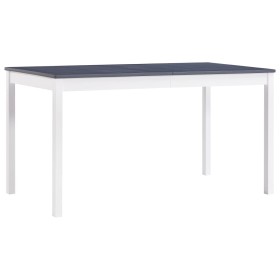 White and gray pine wood dining table 140x70x73 cm by vidaXL, Kitchen and dining tables - Ref: Foro24-283400, Price: 177,83 €...