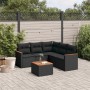 6-piece garden sofa set and black synthetic rattan cushions by , Garden sets - Ref: Foro24-3225964, Price: 370,28 €, Discount: %