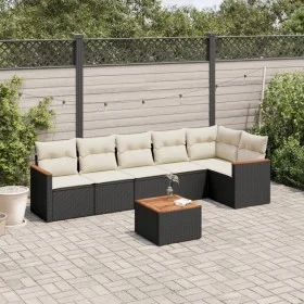 7-piece garden dining set and black synthetic rattan cushions by , Garden sets - Ref: Foro24-3225993, Price: 402,75 €, Discou...