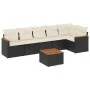 Set de comedor de jardín 7 pzas y cojines ratán sintético negro de , Conjuntos de jardín - Ref: Foro24-3225993, Precio: 403,0...