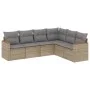 Garden sofa set with beige cushions mix 6 pieces PE rattan by , Garden sets - Ref: Foro24-3226003, Price: 378,52 €, Discount: %