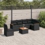 Set de comedor de jardín 7 pzas y cojines ratán sintético negro de , Conjuntos de jardín - Ref: Foro24-3226020, Precio: 425,41 €