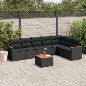 8-teiliges Gartensofa-Set und schwarze synthetische Rattankissen von , Gartensets - Ref: Foro24-3226034, Preis: 495,56 €, Rab...