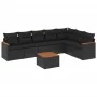 8-teiliges Gartensofa-Set und schwarze synthetische Rattankissen von , Gartensets - Ref: Foro24-3226034, Preis: 495,56 €, Rab...