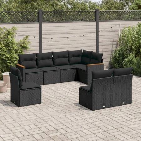 8-piece garden sofa set and black synthetic rattan cushions by , Garden sets - Ref: Foro24-3226041, Price: 505,79 €, Discount: %