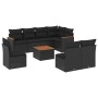 8-piece garden sofa set and black synthetic rattan cushions by , Garden sets - Ref: Foro24-3226048, Price: 535,78 €, Discount: %