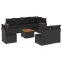 8-teiliges Gartensofa-Set und schwarze synthetische Rattankissen von , Gartensets - Ref: Foro24-3226048, Preis: 547,84 €, Rab...