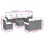 8-piece garden sofa set and black synthetic rattan cushions by , Garden sets - Ref: Foro24-3226048, Price: 535,78 €, Discount: %