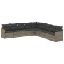 Set de muebles de jardín 9 pzas y cojines ratán sintético gris de , Conjuntos de jardín - Ref: Foro24-3226060, Precio: 501,57 €