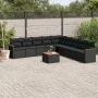 Gartensofa-Set 10-teilig mit schwarzen synthetischen Rattankissen von , Gartensets - Ref: Foro24-3226062, Preis: 595,07 €, Ra...