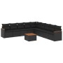 Set de sofás de jardín 10 pzas cojines ratán sintético negro de , Conjuntos de jardín - Ref: Foro24-3226062, Precio: 595,38 €...