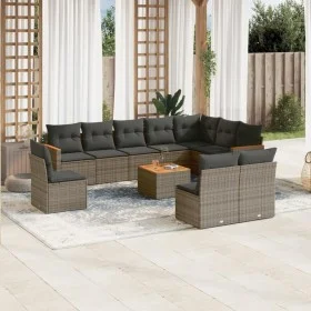 11-teiliges Gartensofa-Set und graue synthetische Rattankissen von , Gartensets - Ref: Foro24-3226081, Preis: 609,68 €, Rabat...