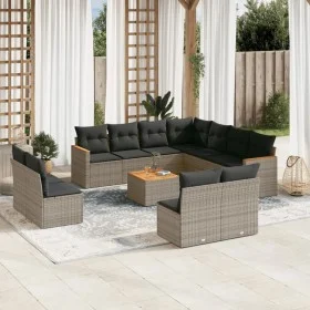 12-teiliges Gartensofa-Set mit grauen synthetischen Rattankissen von , Gartensets - Ref: Foro24-3226095, Preis: 664,44 €, Rab...
