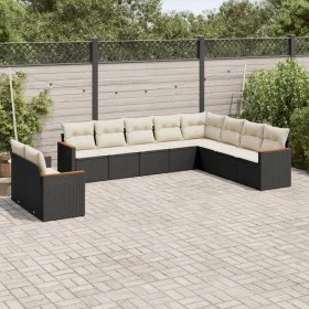 Garden sofa set 10 pieces with black synthetic rattan cushions by , Garden sets - Ref: Foro24-3226112, Price: 598,27 €, Disco...