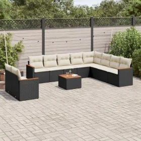 11-teiliges Gartensofa-Set und schwarze synthetische Rattankissen von , Gartensets - Ref: Foro24-3226119, Preis: 638,53 €, Ra...