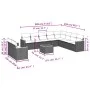 11-teiliges Gartensofa-Set und schwarze synthetische Rattankissen von , Gartensets - Ref: Foro24-3226119, Preis: 638,53 €, Ra...