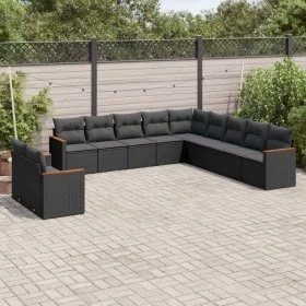 11-teiliges Gartensofa-Set und schwarze synthetische Rattankissen von , Gartensets - Ref: Foro24-3226125, Preis: 706,79 €, Ra...