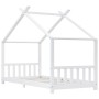 Estructura de cama infantil madera maciza pino blanco 90x200 cm