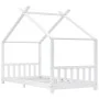 Estructura de cama infantil madera maciza pino blanco 90x200 cm de vidaXL, Cunas y camas para niños - Ref: Foro24-283369, Pre...
