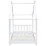 Estructura de cama infantil madera maciza pino blanco 90x200 cm