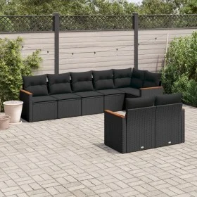 8-piece garden sofa set and black synthetic rattan cushions by , Garden sets - Ref: Foro24-3226146, Price: 558,04 €, Discount: %