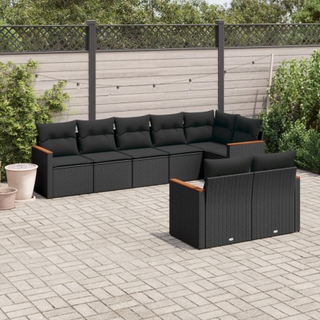8-piece garden sofa set and black synthetic rattan cushions by , Garden sets - Ref: Foro24-3226146, Price: 545,47 €, Discount: %