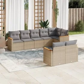 Gartensofa-Set mit beigem Kissenmix, 8-teilig aus PE-Rattan von , Gartensets - Ref: Foro24-3226150, Preis: 517,64 €, Rabatt: %