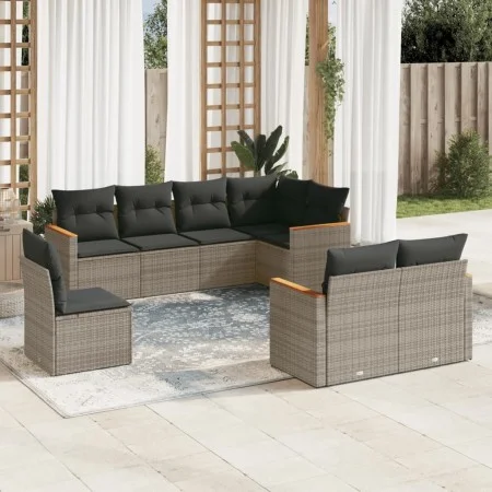 8-piece garden sofa set and gray synthetic rattan cushions by , Garden sets - Ref: Foro24-3226165, Price: 500,69 €, Discount: %
