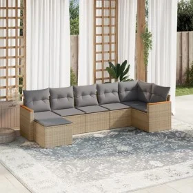 Garden sofa set with beige cushions mix 7 pieces PE rattan by , Garden sets - Ref: Foro24-3226192, Price: 420,52 €, Discount: %