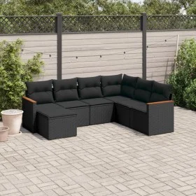 7-piece garden dining set and black synthetic rattan cushions by , Garden sets - Ref: Foro24-3226202, Price: 445,21 €, Discou...