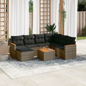 8-piece garden sofa set and gray synthetic rattan cushions by , Garden sets - Ref: Foro24-3226214, Price: 432,71 €, Discount: %