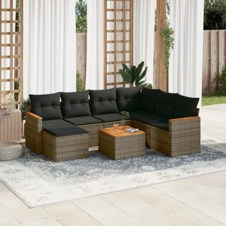 8-piece garden sofa set and gray synthetic rattan cushions by , Garden sets - Ref: Foro24-3226214, Price: 441,05 €, Discount: %