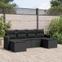 6-teiliges Gartensofa-Set und schwarze synthetische Rattankissen von , Gartensets - Ref: Foro24-3226216, Preis: 336,73 €, Rab...