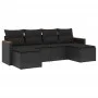 6-piece garden sofa set and black synthetic rattan cushions by , Garden sets - Ref: Foro24-3226216, Price: 342,20 €, Discount: %