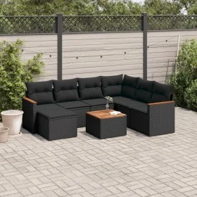 8-piece garden sofa set and black synthetic rattan cushions by , Garden sets - Ref: Foro24-3226209, Price: 489,11 €, Discount: %