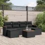 7-piece garden dining set and black synthetic rattan cushions by , Garden sets - Ref: Foro24-3226223, Price: 378,71 €, Discou...