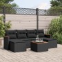 Set de comedor de jardín 7 pzas y cojines ratán sintético negro de , Conjuntos de jardín - Ref: Foro24-3226223, Precio: 377,8...