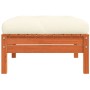 Reposapiés jardín cojines 2 uds madera maciza pino marrón cera by , Modular outdoor sofas - Ref: Foro24-838170, Price: 117,36...