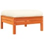 Reposapiés jardín cojines 2 uds madera maciza pino marrón cera by , Modular outdoor sofas - Ref: Foro24-838170, Price: 117,36...